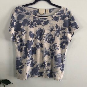 Anthropologie Cynthia Rowley Linen Floral Top